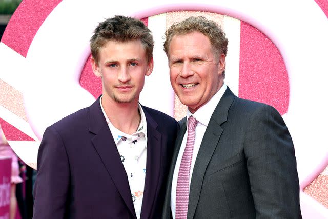 <p>Anthony Harvey/Shutterstock</p> (L-R) Magnus Paulin Ferrell and Will Ferrell at the "Barbie" premiere in London.