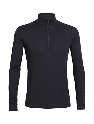 Icebreaker Men's Oasis Long Sleeve Half Zip Top, Black, Small