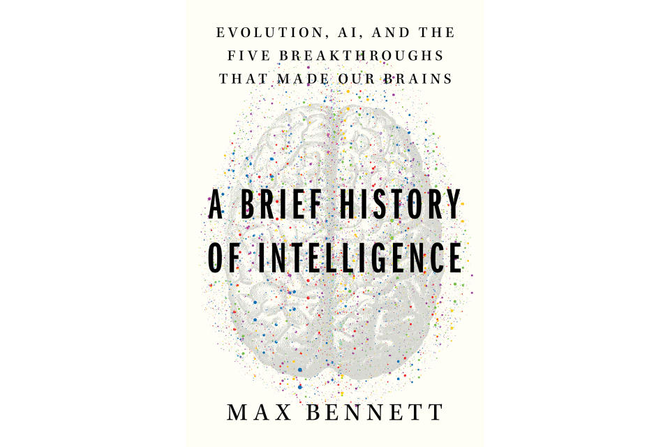 This cover image released by Mariner Books shows "A Brief History of Intelligence: Evolution, AI, and the Five Breakthroughs That Made Our Brains" by Max Bennett. (Mariner Books via AP)