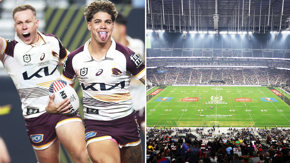 Reece Walsh, pictured here in the NRL in Las Vegas.