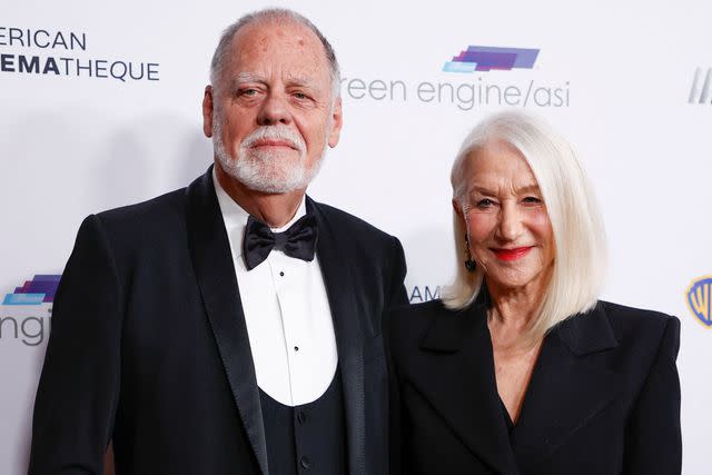 <p>MICHAEL TRAN/AFP via Getty</p> Helen Mirren and her husband Taylor Hackford on February 15, 2024 in Beverly Hills, California.