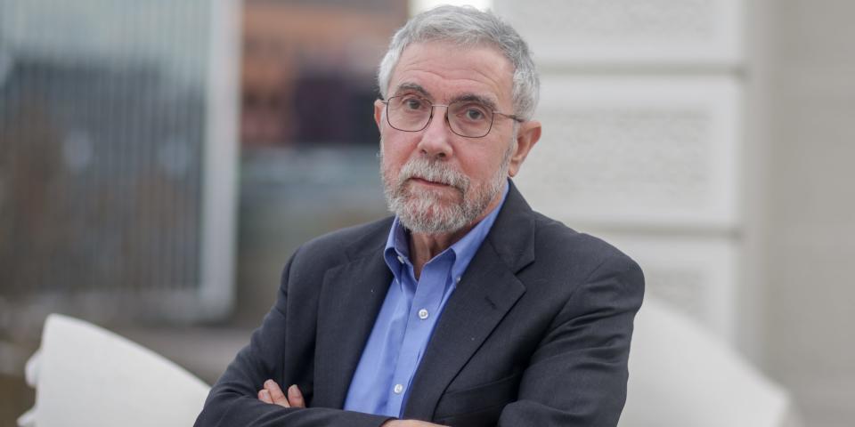 Economist Paul Krugman at the Rafael del Pino Foundation on February 17, 2020 in Madrid, Spain.