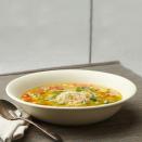 <p>This soup recipe for two is inspired by the flavors and ingredients of paella, but unlike paella it's simple enough for a speedy weeknight dinner. If you can't find Spanish chorizo, use pepperoni (add a pinch of smoked paprika if you have it). Serve with warm whole-grain garlic bread.</p>