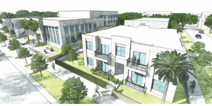 A rendering for the proposed Springfield Lofts at the former Jacksonville Jewish Center on West Third Street in historic Springfield.