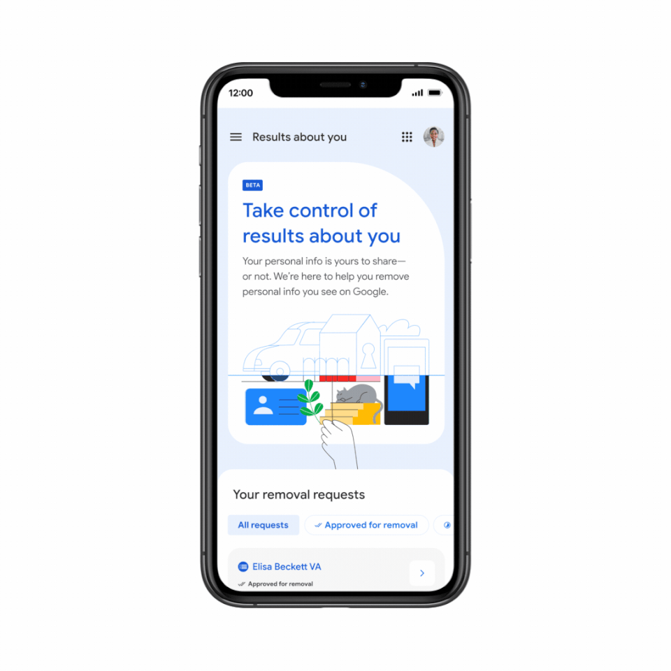 Google results about you privacy tool