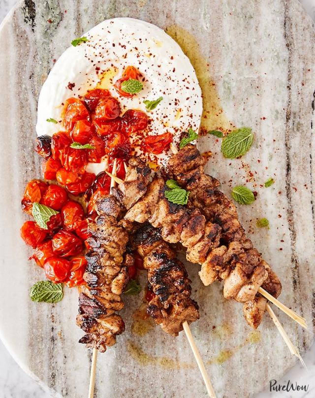 Lemon Chicken Skewers with Creamy Feta Sauce. - Half Baked Harvest