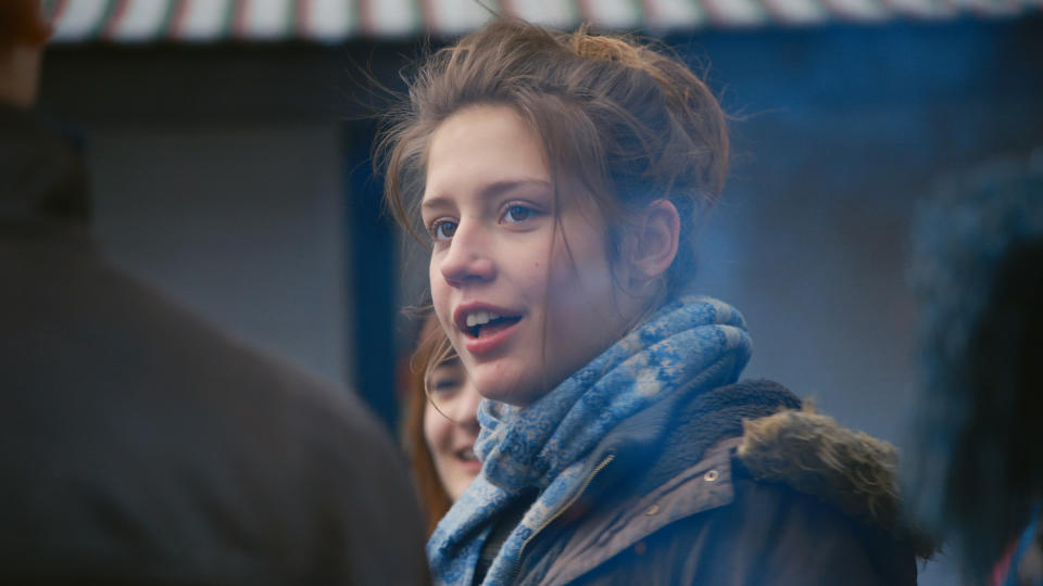 This photo released by courtesy of Sundance Selects shows Adele Exarchopoulos as Adele in the film, "Blue Is the Warmest Color," directed by Abdellatif Kechiche. (AP Photo/Courtesy Sundance Selects)