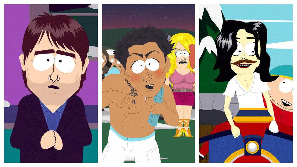 Past public figures to get the “South Park” parody treatment include Tom Cruise, Michael Jackson, and the cast of “Jersey Shore.” - Credit: @ Comedy Central / Courtesy Everett Collection