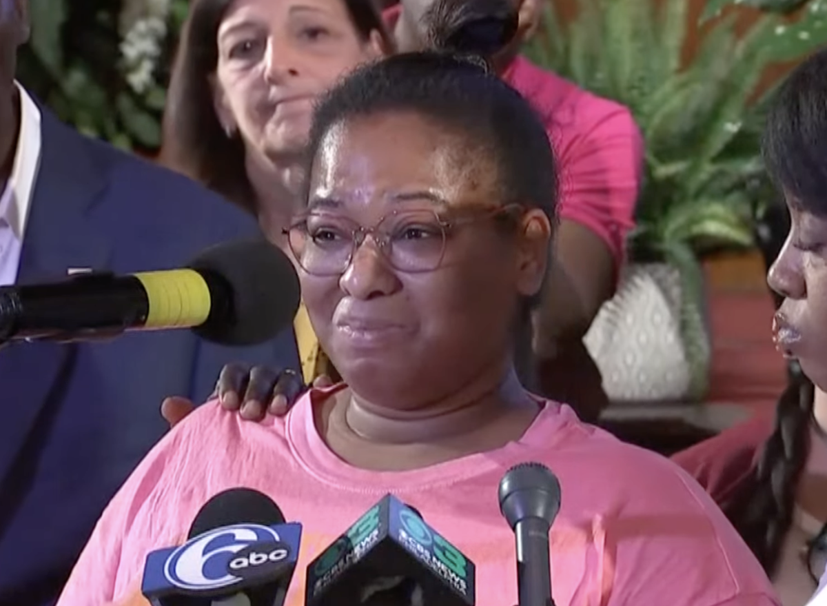 Josephine Wamah, 31, paid emotional tribute to her brother Joseph Wamah Jr at a press conference in Philadelphia on Wednesday (Sourced)
