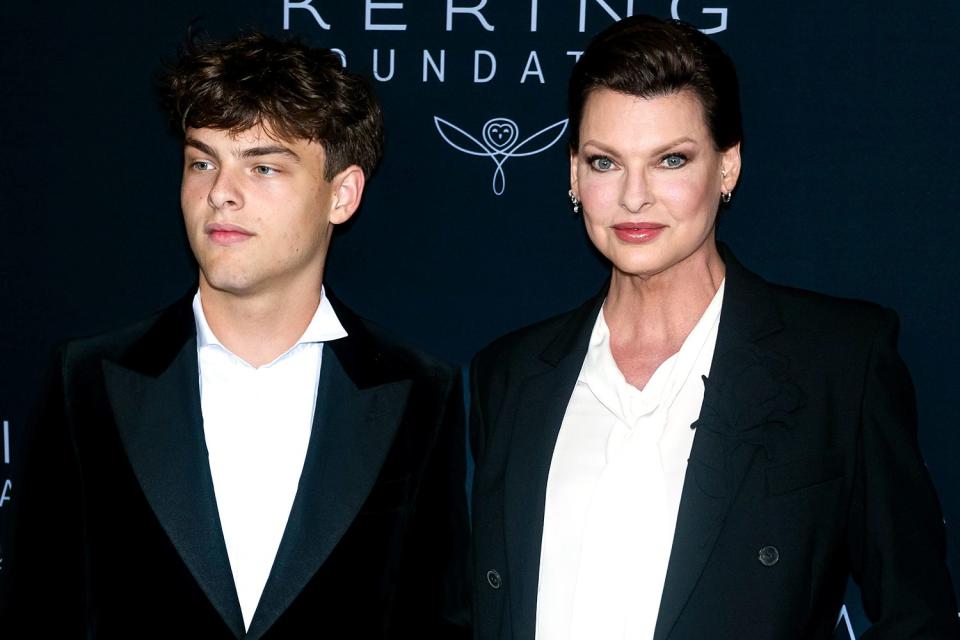 <p>Gotham/WireImage</p> Augustin James Evangelista and Linda Evangelista