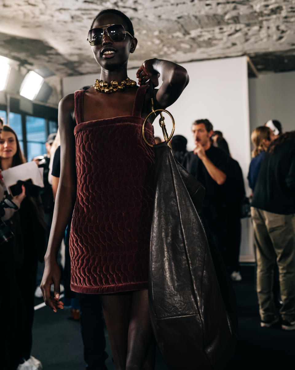 Backstage at Chloé Fall 2024 Ready-to-Wear Collection at Paris Fashion Week