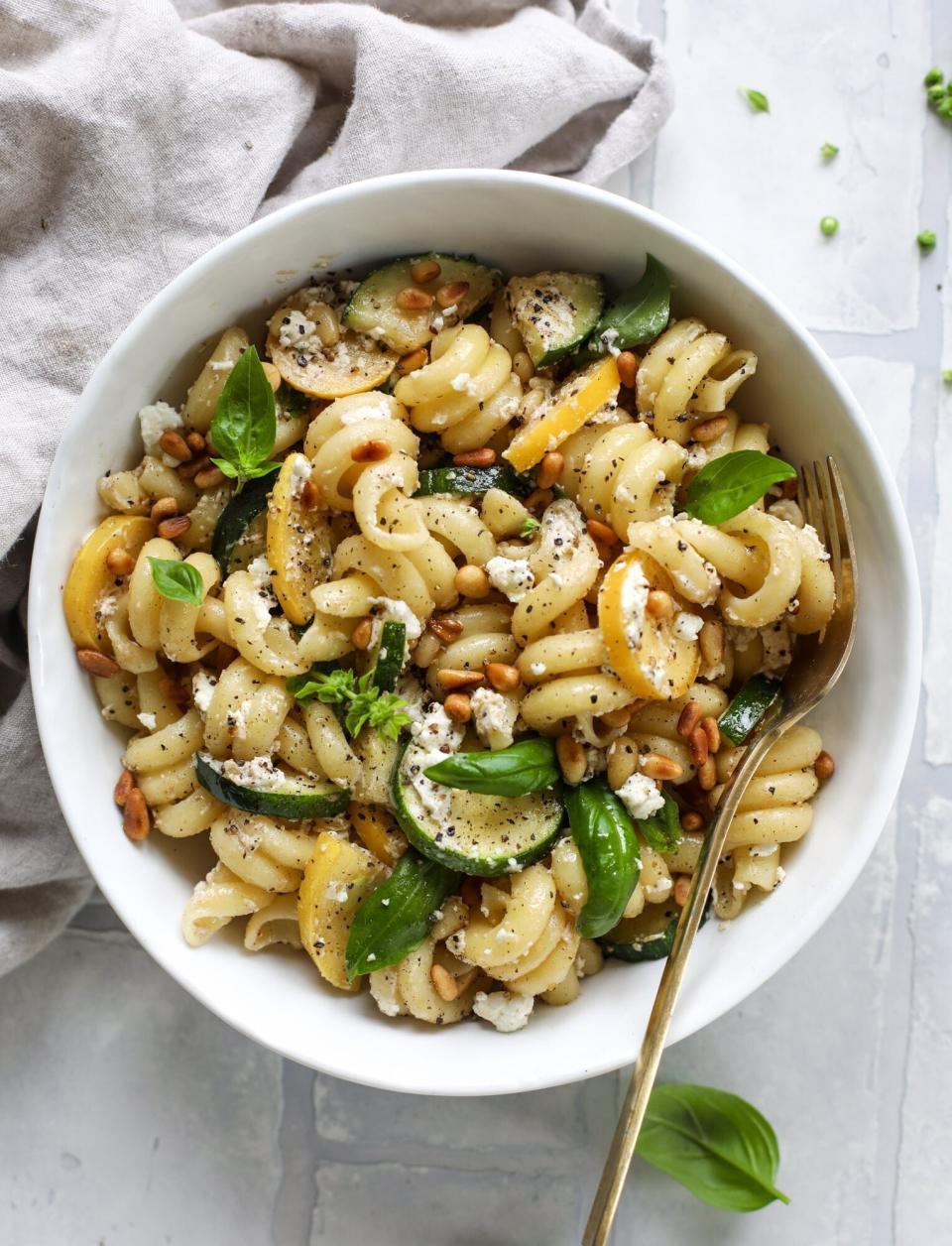 <strong><a href="https://www.howsweeteats.com/2019/07/summer-squash-pasta/" target="_blank" rel="noopener noreferrer">Get the 20-Minute Summer Squash Pasta with Brown Butter and Goat Cheese recipe from How Sweet Eats</a></strong>
