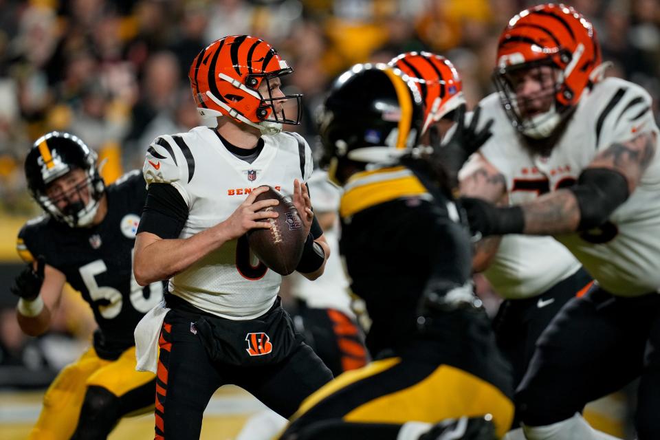 Cincinnati Bengals quarterback Jake Browning has thrown six interceptions through six games this season.