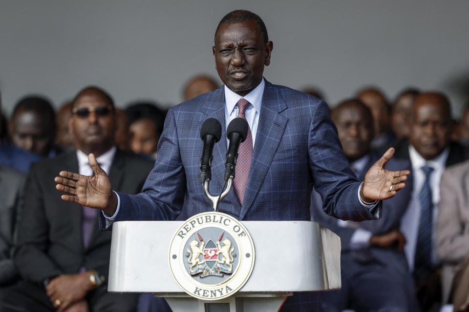 President of Kenya William Ruto addresses journalists during a press conference at the State House in Nairobi, June 26, 2024. / Credit: SIMON MAINA/AFP/Getty