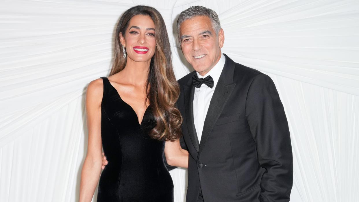 George y Amal Clooney en los premios Albie de la Fundación Clooney en favor de la justicia, en la Biblioteca Pública de Nueva York, el 26 de septiembre de 2024