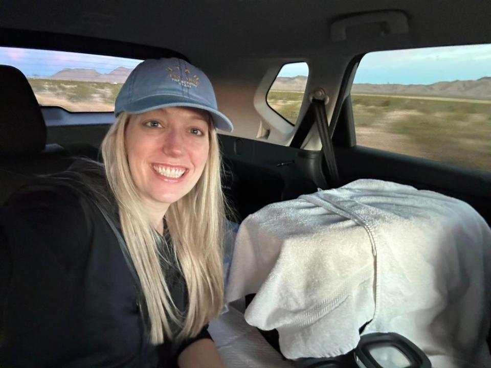 Clark and her husband drove Galena back to their home in Utah after collecting her in California. Courtesy Carrie Stevens Clark