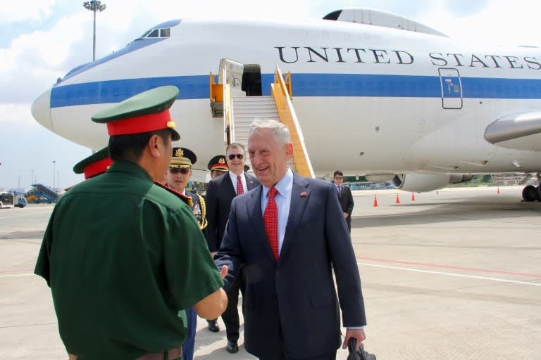 US Defence Secretary Jim Mattis upon his arrival in Ho Chi Minh City