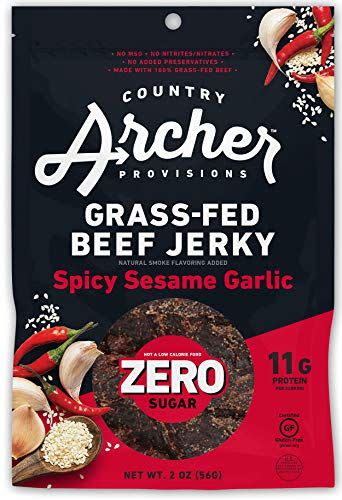 12) Zero Sugar Spicy Sesame Garlic Beef Jerky