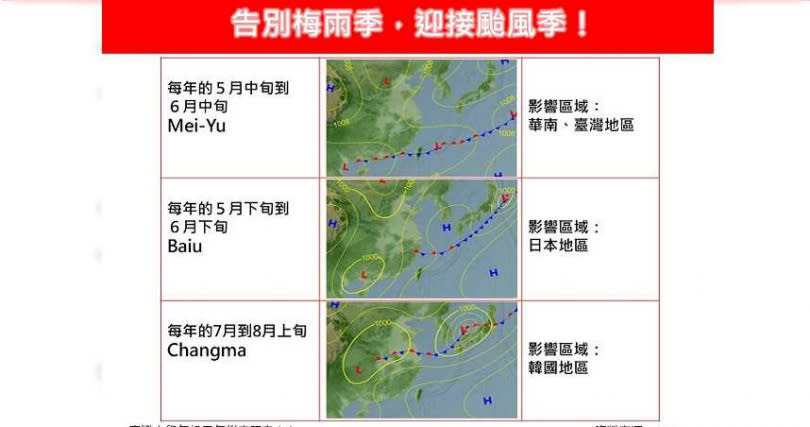 林得恩說，強迫鋒面有逐漸往北調的現象。（圖／翻攝林老師氣象站）