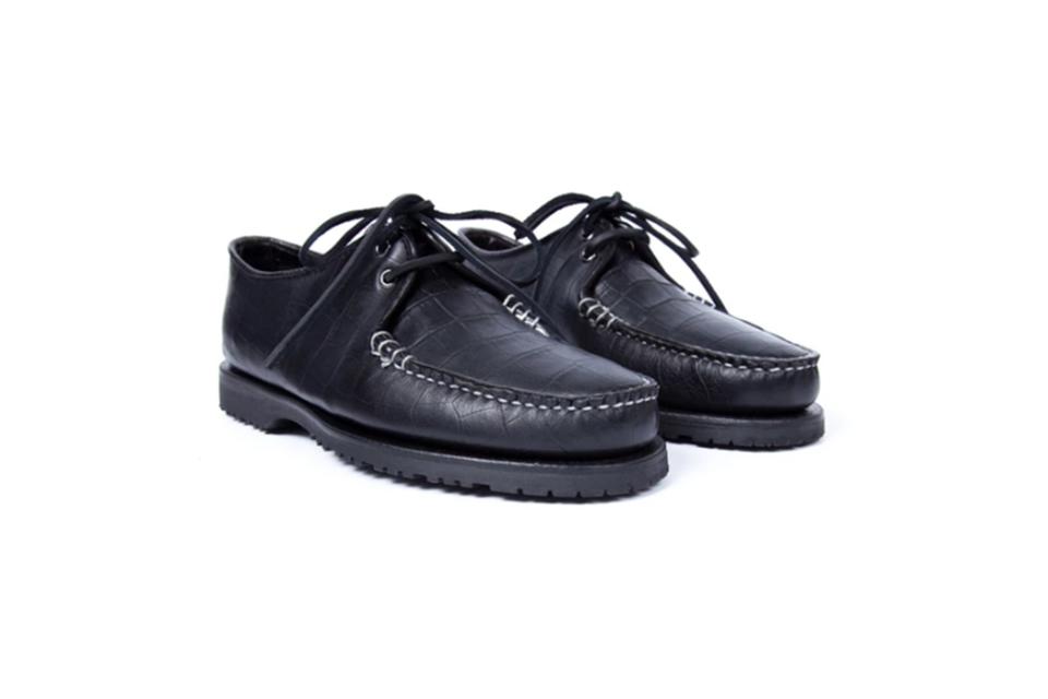 Noah x Sperry faux-croc embossed captain's oxford