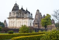 View of the famous Khajuraho temple.