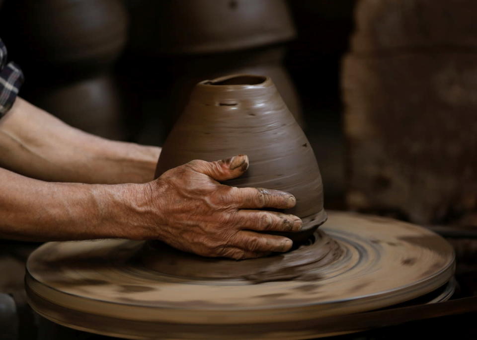 Pottery wheel on Earth Day