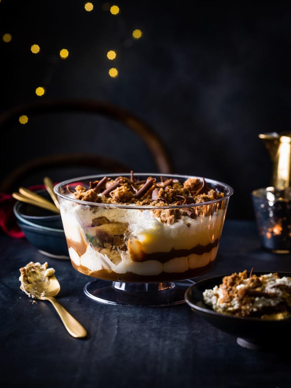 <p>Set to be a crowd-pleaser, M&S has made this trifle with layers of rich toffee sauce, sticky toffee sponge, custard and fresh whipped cream. </p><p><strong>M&S says:</strong> 'The trifle that even non-trifle lovers will devour! Combining two all-time family favourite desserts to create an extra-special trifle with the flavours and crunch of a decadent sticky toffee pudding.'</p>