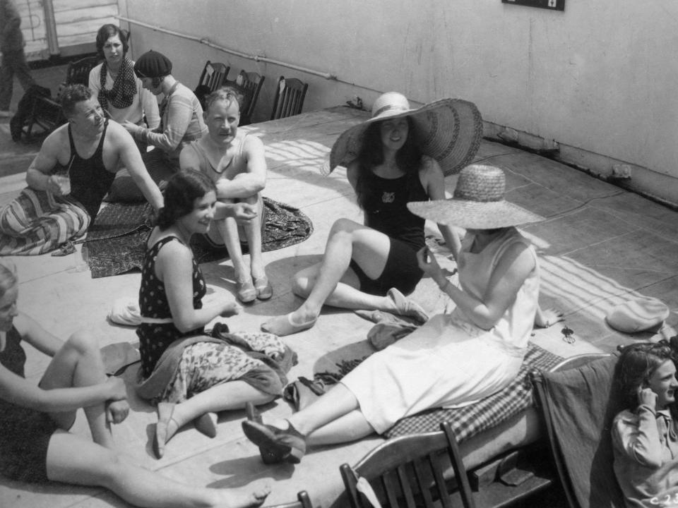 Women on a cruise ship in 1920.