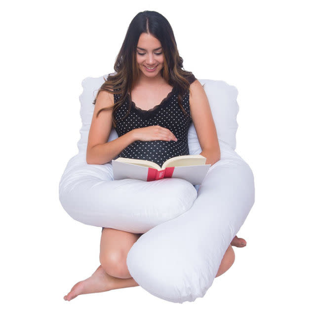 <p><em>Meiz U Shaped Total Body Pregnancy Support Pillow, $50</em></p><p><a rel="nofollow noopener" href="https://www.amazon.com/Meiz-Shaped-Pregnancy-Support-Sleeping/dp/B01M24BEJJ/?tag=syndication-20" target="_blank" data-ylk="slk:BUY NOW;elm:context_link;itc:0;sec:content-canvas" class="link ">BUY NOW</a></p>