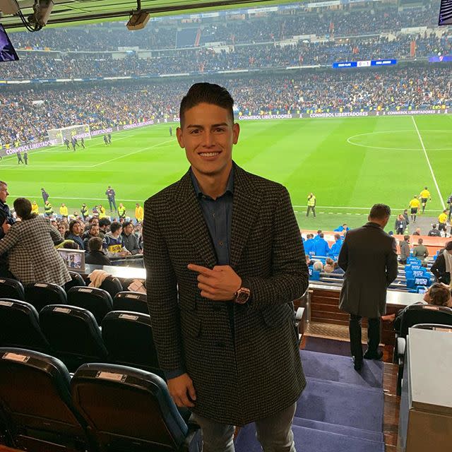 James Rodríguez fue a ver la final de la Libertadores junto a su presunta novia, Shannon de Lima. <a href="https://www.instagram.com/jamesrodriguez10/?hl=en" rel="nofollow noopener" target="_blank" data-ylk="slk:Foto: James Rodríguez/Instagram;elm:context_link;itc:0;sec:content-canvas" class="link ">Foto: James Rodríguez/Instagram</a>