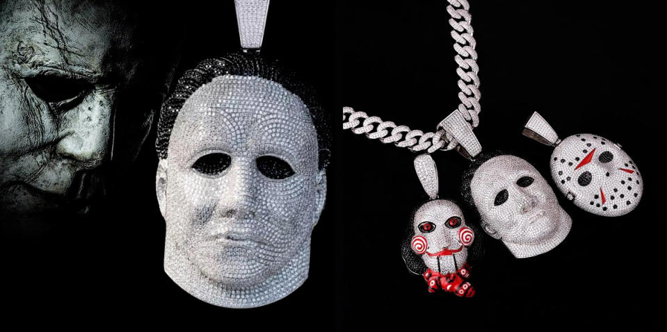 Michael Myers, Jigsaw, and Jason Voorhees pendants from Markus Dayan.