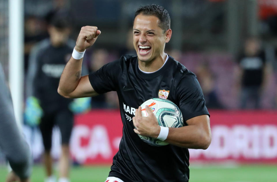 Javier Hernandez during the match between FC Barcelona and Sevilla FC, corresponding to the week 8 of the spanish Liga Santarder, on 06th October 2019, in Barcelona, Spain. (Photo by Joan Valls/Urbanandsport /NurPhoto via Getty Images)