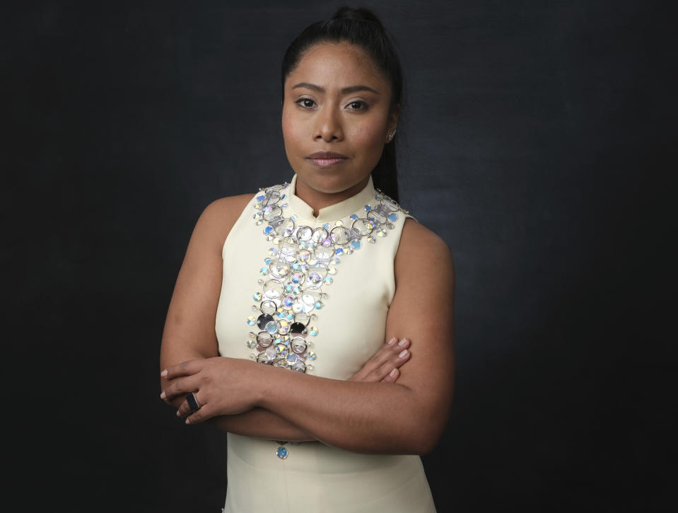 FILE - In this Feb. 4, 2019 file photo, Yalitza Aparicio, nominated for an Oscar for best actress for her role in "Roma," poses for a portrait at the 91st Academy Awards Nominees Luncheon in Beverly Hills, Calif. The Oscars will be held on Sunday. (Photo by Chris Pizzello/Invision/AP, File)