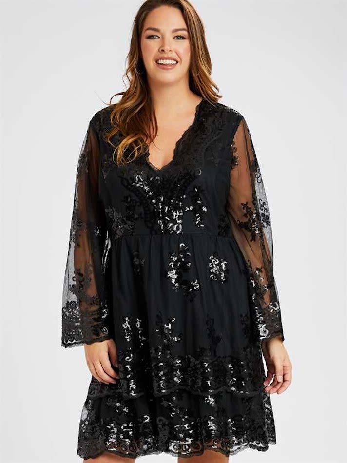 STYLECASTER | Plus-Size Party Dresses with Sleeves