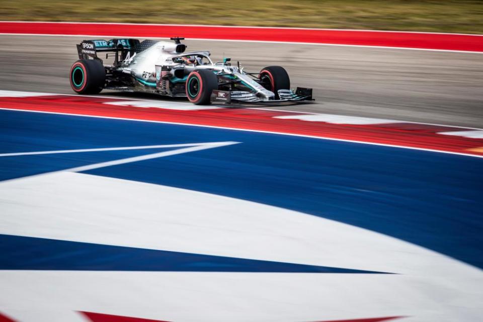 Lewis Hamilton on his way to clinching the title in Austin