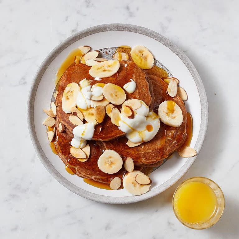 2) Peanut Butter-Banana Pancakes