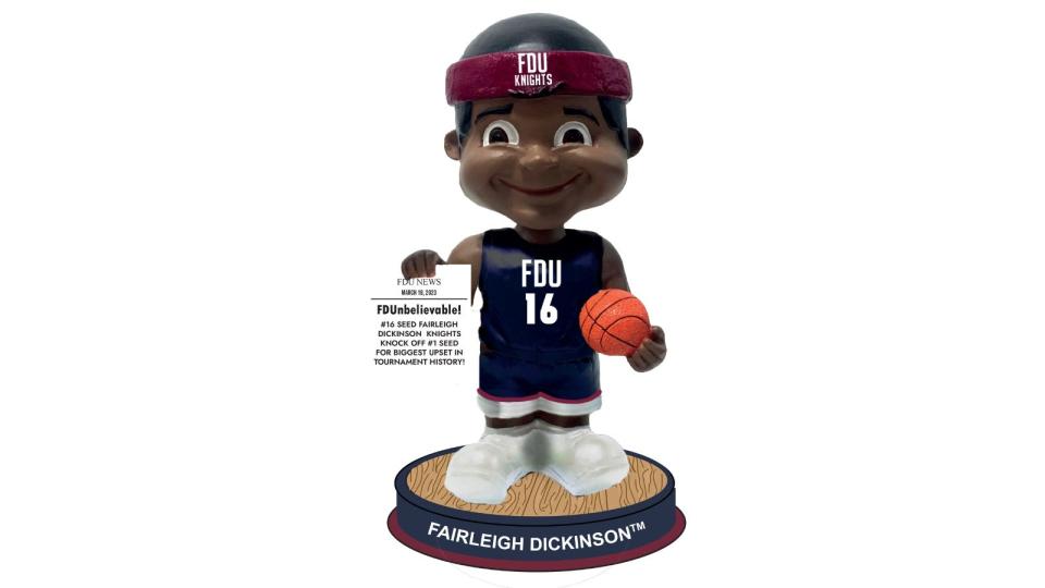 The National Bobblehead Hall of Fame and Museum unveiled an officially licensed, limited-edition Fairleigh Dickinson Knights bobblehead on Tuesday, March 23, 2023.