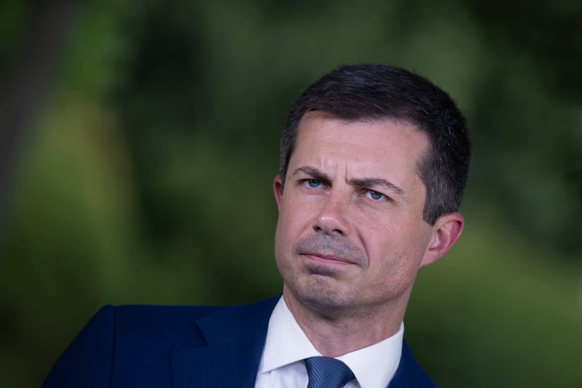 Pete Buttigieg, pictured on July 23, slammed Donald Trump for using Hulk Hogan and Kid Rock to ‘appeal to the working man’ at the Republican National Convention earlier this month (AFP via Getty Images)