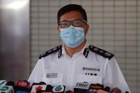 Hong Kong's Commissioner of Police Chris Ping-keung Tang attends a news conference in Hong Kong