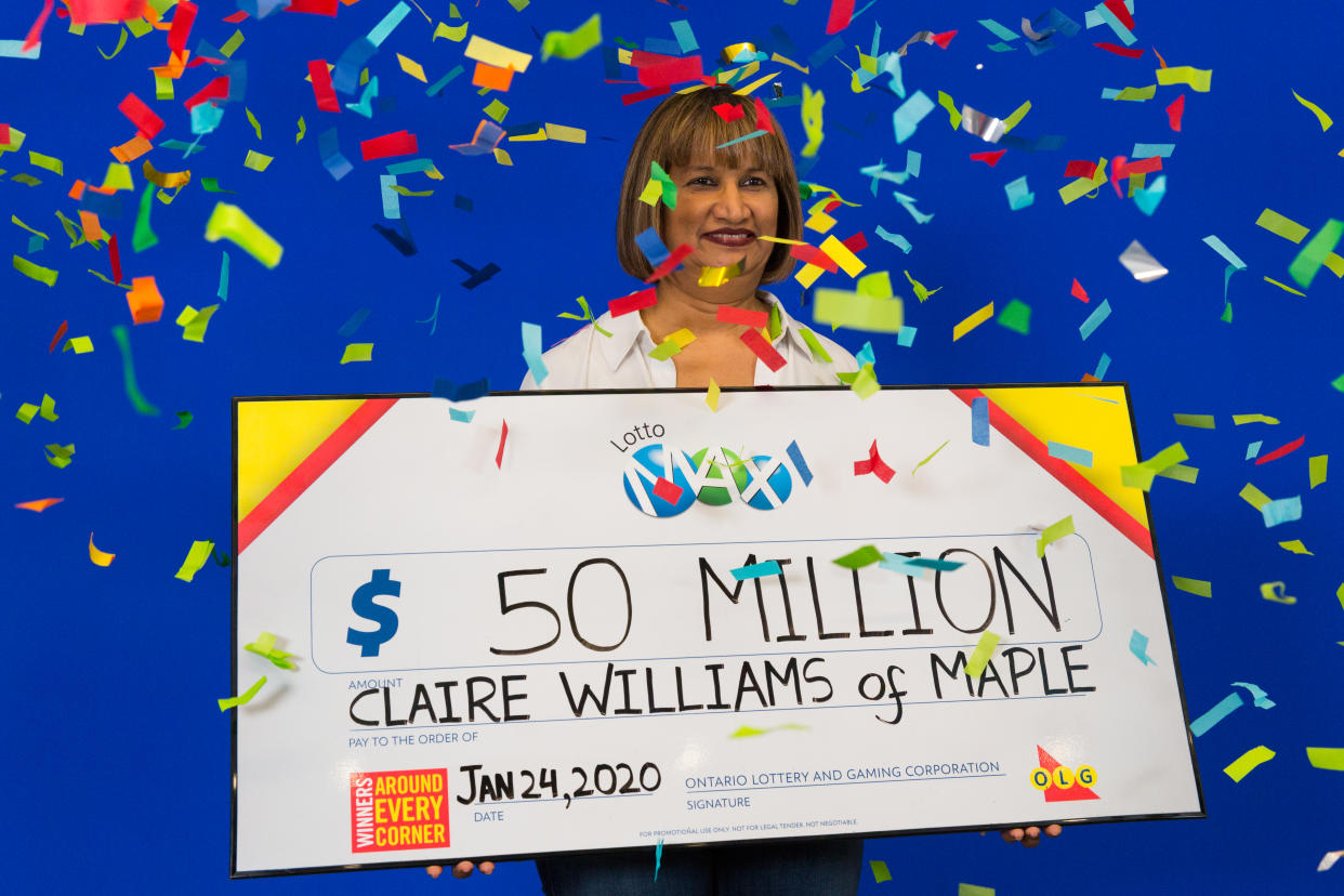 Claire Williams, $50 million Lotto Max jackpot (OLG)