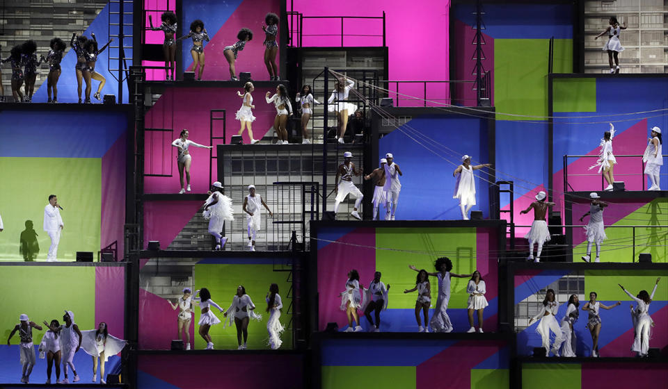 <p>Dancers perform during the Opening Ceremony of the Rio 2016 Olympic Games at Maracana Stadium. (AP Photo/David J. Phillip) </p>