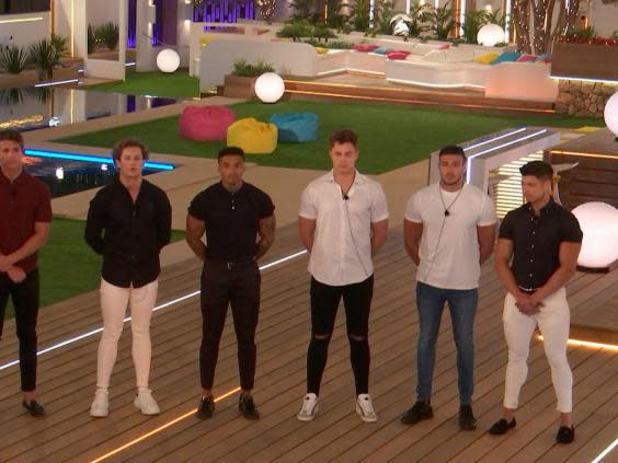 The men on Love Island tend to frequent white skinny jeans. (Rex Features)