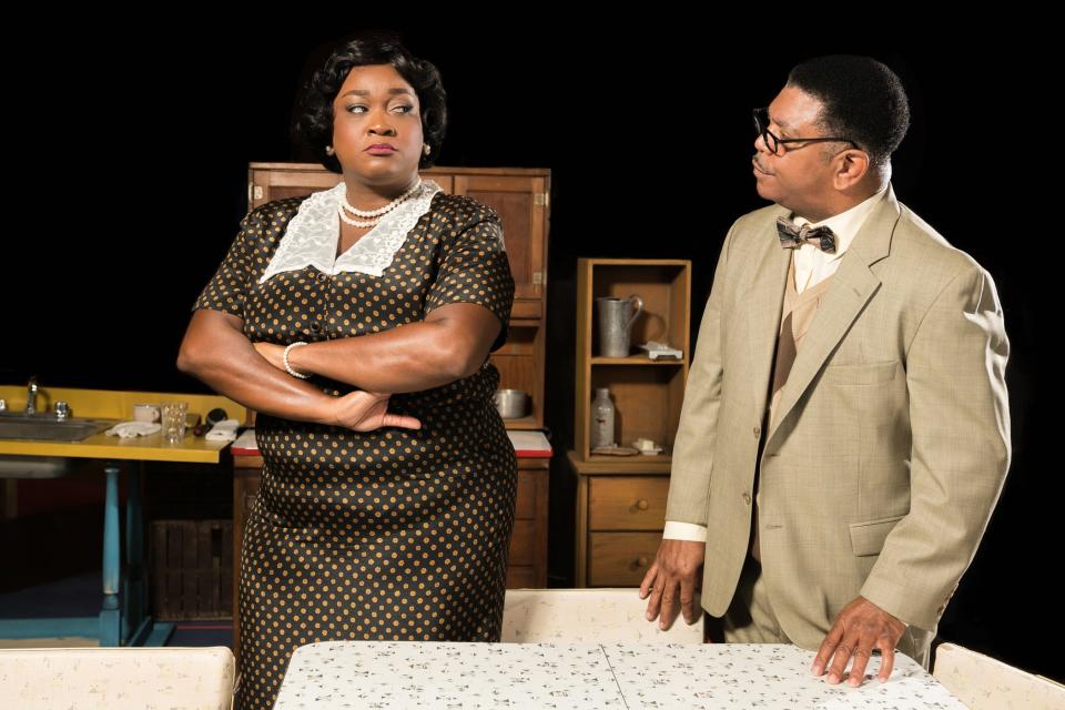 Syreeta Banks and Patric Robinson in the Westcoast Black Theatre Troupe’s 2019 production of "The Amen Corner" by James Baldwin.