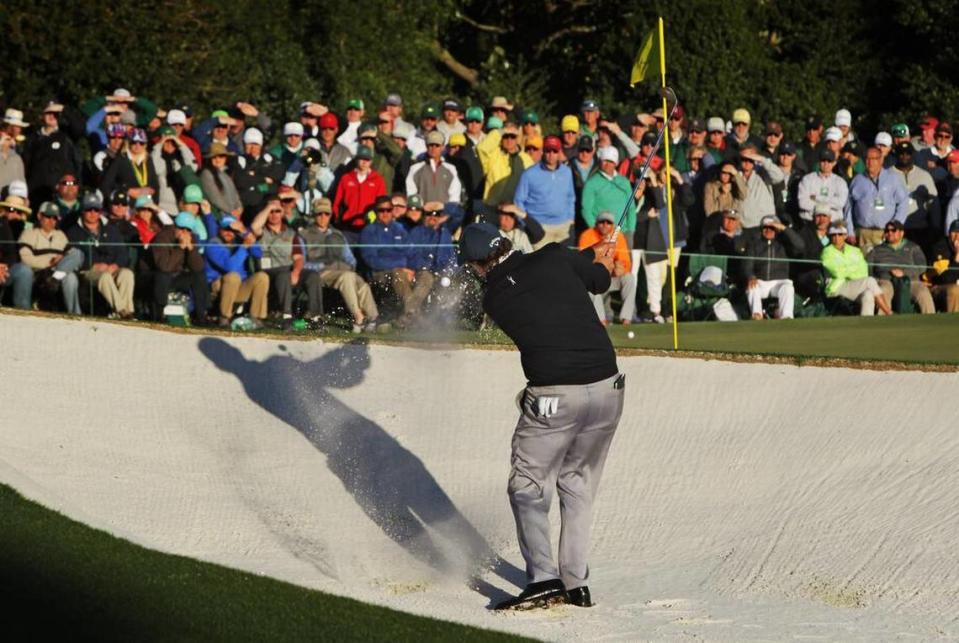 Phil Mickelson blasts out of the bunker on No. 17 during the second round of The Masters at Augusta National Golf Club in Augusta, Georgia, Friday, April 7, 2017. Gerry Melendez/gmelendez@thestate.com