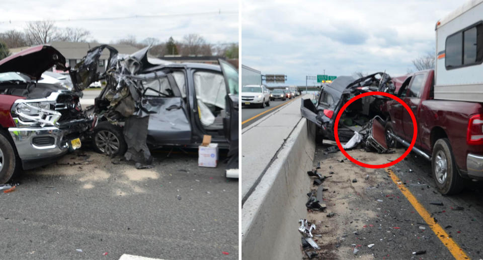 Photos from police show the stretcher the body was being carried on. Source: Paramus Police Department 