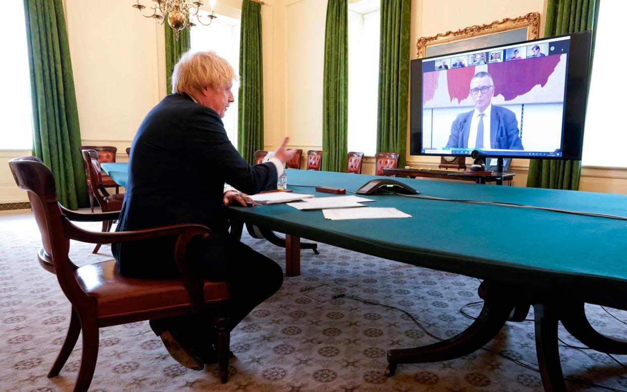 Boris Johnson speaks to Bernard Jenkin, chair of the Liaison Committee