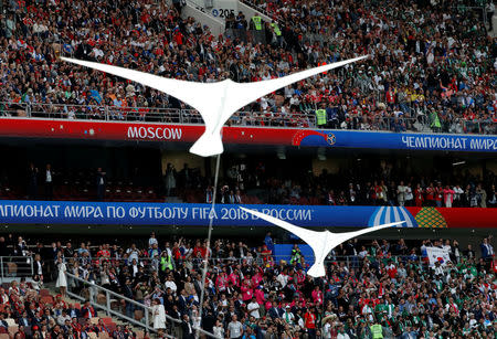 Soccer Football - World Cup - Opening Ceremony - Luzhniki Stadium, Moscow, Russia - June 14, 2018 General view during the opening ceremony REUTERS/Grigory Dukor