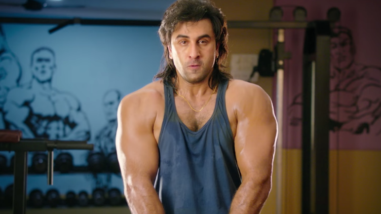 Ranbir Kapoor in and as <i>Sanju. </i>