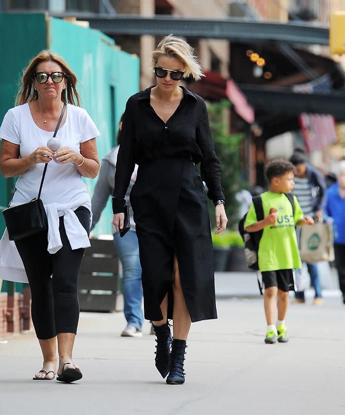 Sharon walking with Lara. Source: Getty