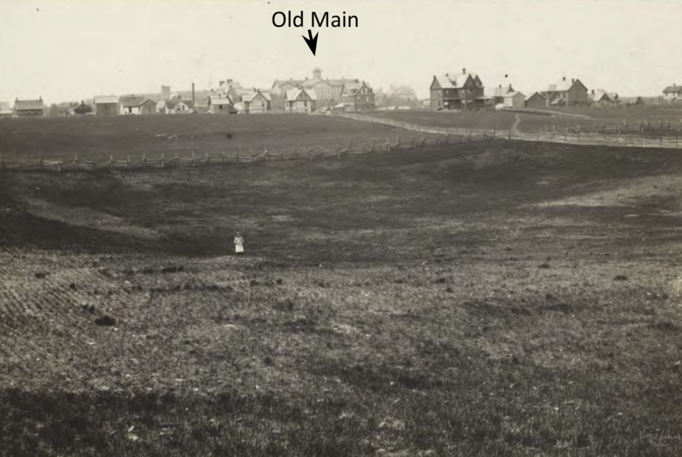 This sinkhole, pictured here in 1896, later became the site of the State College Area School District’s Memorial Field.